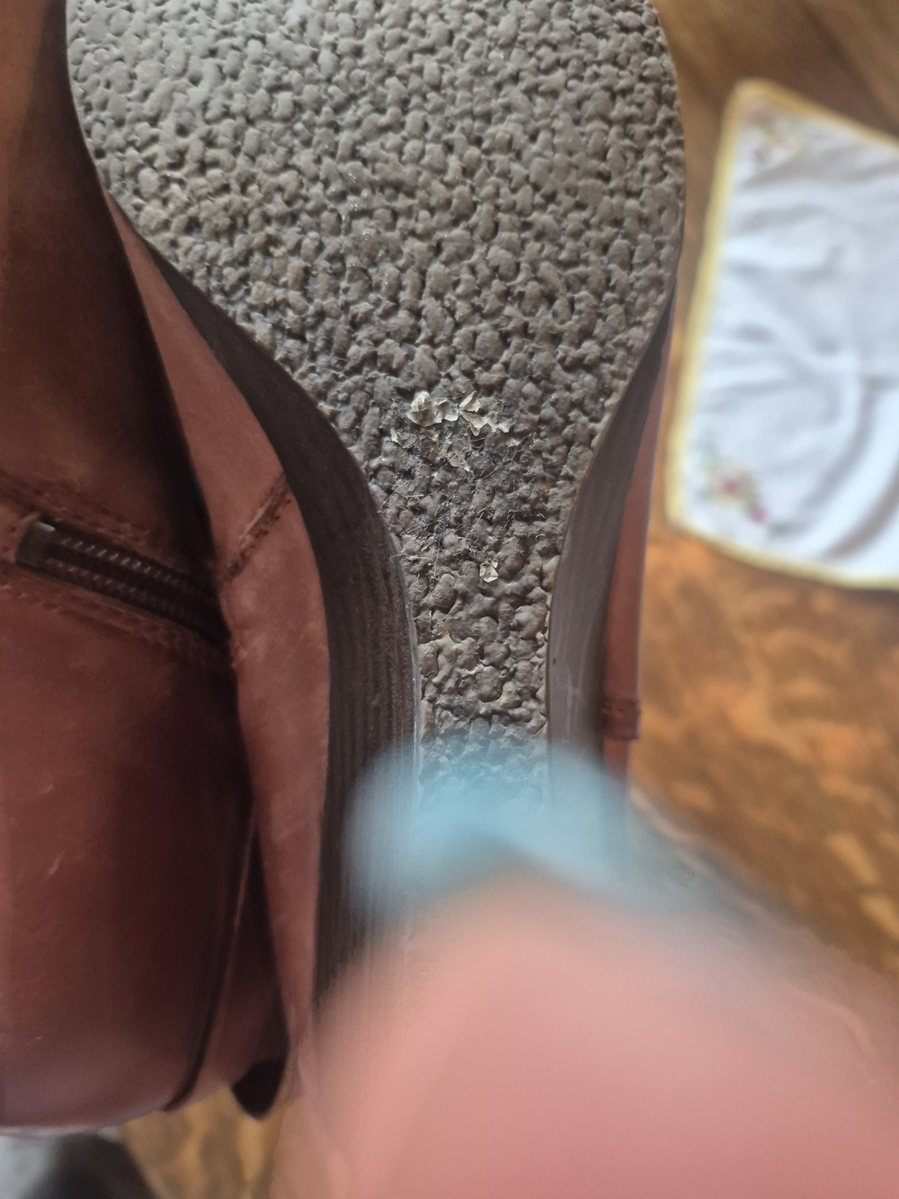 Luca Ferri Brown Leather Ankle Boots Buckle Wedge 8 - Picture 3 of 8